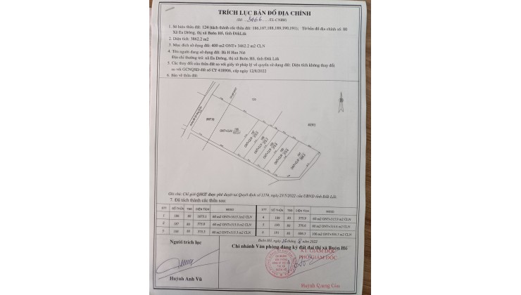 Bán lô biệt thự 10x37 có 60 thổ cư giá 450tr tại thị xã Buôn Hồ Đắk Lắk