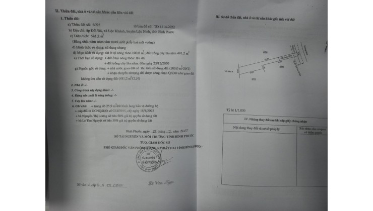 Bán gấp đất mặt tiền đường nhựa có sẵn thổ cư