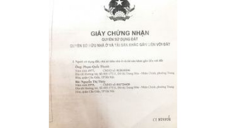 Chính Chủ cần bán nhà gấp phố Quan Nhân diện tích gần 30m giá 2,8 tỷ