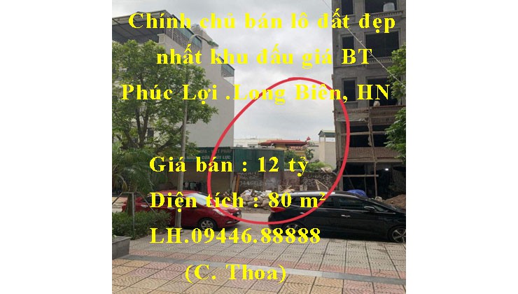 Chính chủ bán lô đất đẹp nhất khu đấu giá BT Phúc Lợi, đối diện shophouse toà nhà Ecohome Phúc Lợi