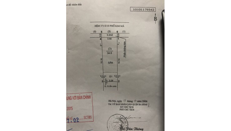 CHÍNH CHỦ cần bán nhà ngõ 371 Kim Mã