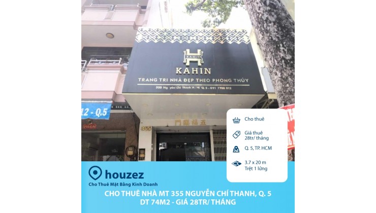 Cho thuê nhà MT kinh doanh Trung tâm Quận 5 Nguyễn Chí Thanh - Giá 28tr/ tháng