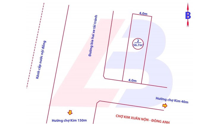 Bán gấp 56,8m Chợ Kim- Xuân Nộn- Đông Anh giá cắt lỗ 1.650tr