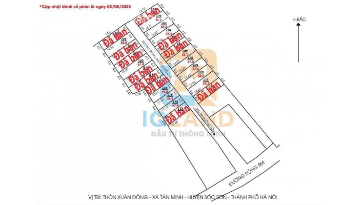 Hàng phân lô F0 giá rẻ chỉ từ 400tr tại Sóc Sơn Hà Nội.