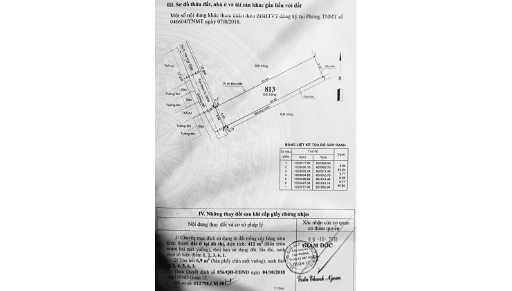 BÁN ĐẤT HXH ĐƯỜNG THẠNH LỘC 40, QUẬN 12. GIÁ 17 TỶ 418,9M2. LH:0395644533.