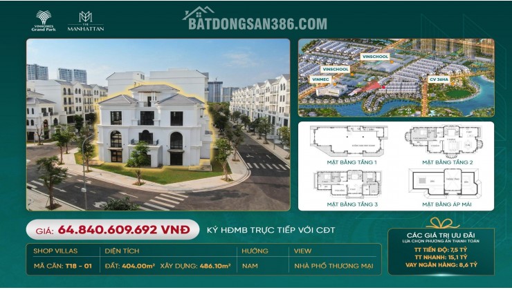 BÁN NHÀ PHỐ, BIỆT THỰ VEN SÔNG VINHOMES GRAND PARK THỦ ĐỨC