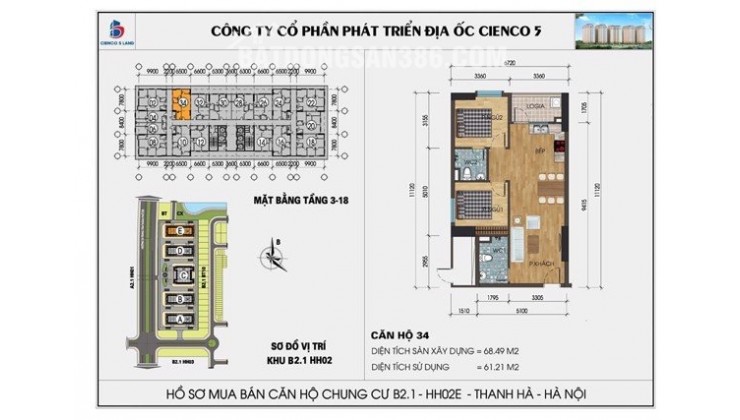 Chính chủ cần bán căn hộ 68m khu đô thị Thanh hà Cienco 5