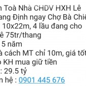 Bán Toà Nhà CHDV HXH Lê Quang Định ngay Chợ Bà Chiểu 220m 29.5 tỷ. Lh:0901445676