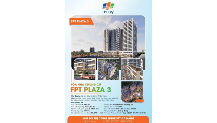Sổ đỏ có sẵn tại căn hộ FPT Plaza 3 Đà Nẵng - Căn hộ 1PN-2PN-3PN từ 1,2 tỷ