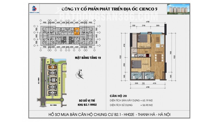 Bán căn hộ Full nội thất dt 63m toà HH02D Kđt Thanh Hà, Lh 0335688885