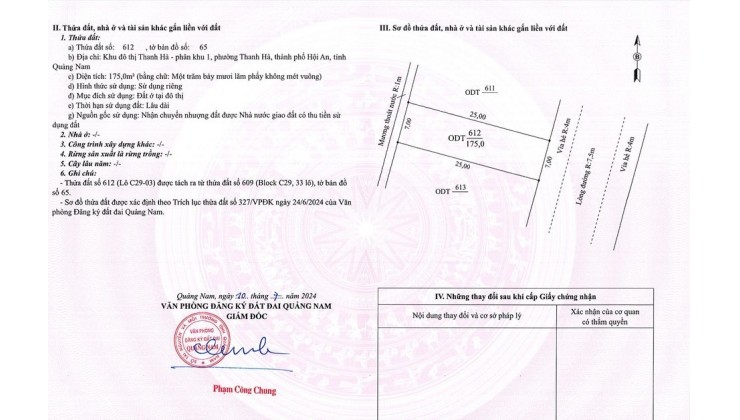 Cần bán lô đất nền ở trung tâm thành phố Hội An, mặt tiền đường tiện cho kinh doanh