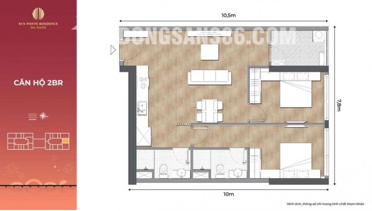 Chính chủ ra hàng bán lỗ 300tr, căn 2PN, tầng 16, view cầu rồng, hình thức thanh toán theo tiến độ