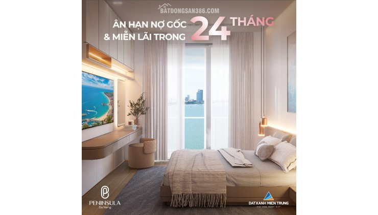 Căn hộ Peninsula Đà Nẵng, giá từ 350 triệu, sở hữu lâu dài, chiết khấu 15%, nội thất nhập khẩu