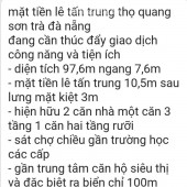 Bán nhanh 2 căn nhà vị trí cực đẹp tại Sơn Trà – 97,6m2 - SHR – chỉ 7,x tỷ. Lh:0934889124