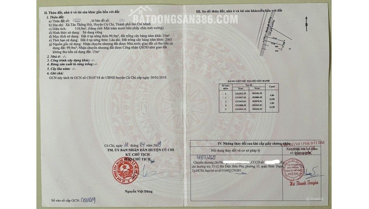 Cần bán gấp căn nhà cấp 4 gần đường trần Văn Trẫm , Củ Chi 115m2 sổ hồng riêng giá 680tr
