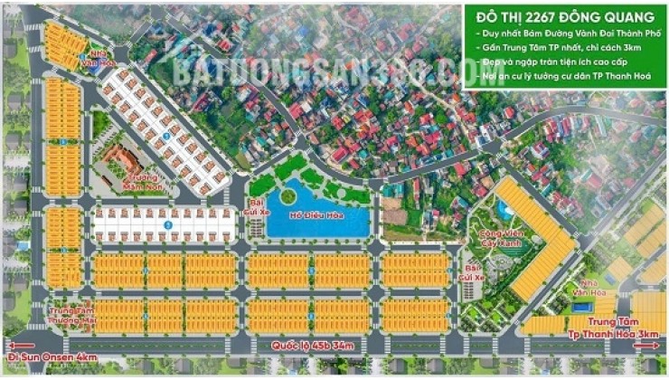 Bán đất biệt thự MB 4144 Đông Quang, Thanh Hóa – Diện tích 300m², sổ đỏ chính chủ, xây dựng tự do