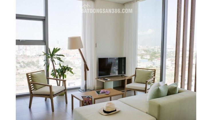 Sập Hầm, Căn góc 2PN 65m2 Fusion Suites mặt tiền Võ Nguyên Giáp, full nội thất, sổ hồng sẵn