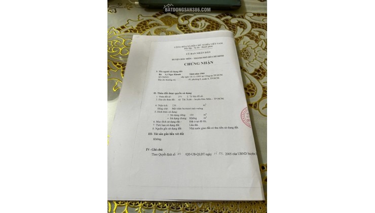 Bể Nợ Cần Bán Nhà 130m2 Đường Tân Xuân 5, Hóc Môn giá 700 Triệu, có Sổ Hồng Riêng.