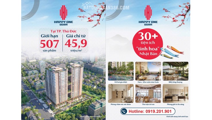 HAPPY ONE SORA – BÁN CĂN HỘ PHẠM VĂN ĐỒNG, THỦ ĐỨC GIÁ RẺ