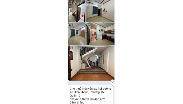 CHO THUÊ NHÀ HẺM XE HƠI TẠI TP HỒ CHÍ MINH, GIÁ CHỈ TỪ 27TR/TH. LH:0934005382, 0372931444