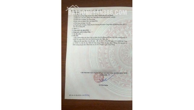 Bán gấp nhà 99m2 có SHR Tân hiệp Hóc môn Giá 720tr. Bán gấp trong tuần