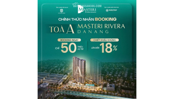 HOT!! Chỉ 1 căn duy nhất Masterise Rivera Đà Nẵng 68.4m² 2PN tầng 12, chỉ 4.5 tỷ (Full), sổ lâu dài