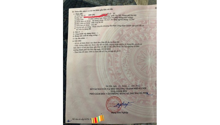 Bán đất An Dương Vương, Phú Thượng, Tây Hồ với diện tích 40m2, giá 7 tỷ VND.