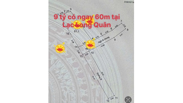 Bán  Lạc Long Quân, 9 tỷ, 60m2, view đẹp, pháp lý đầy đủ