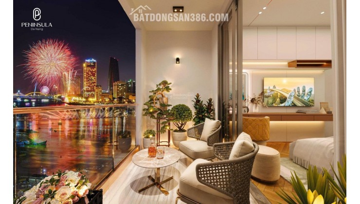 PENINSULA Đà Nẵng DT 63,4m2 2PN tầng cao view biển và núi Sơn Trà đẹp