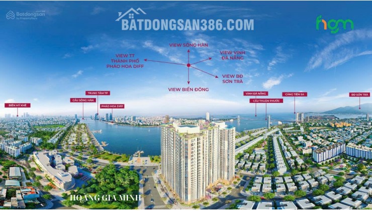 PENINSULA căn hộ 2pn trực diện sông Hàn 4 mặt tiền, view pháo hoa đẳng cấp