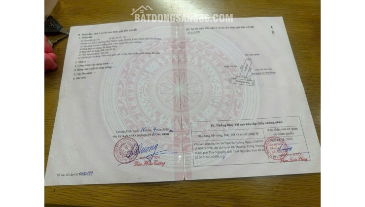 Bán đất mặt đường Nhà Mạc, Hòa Nghĩa, Dương Kinh