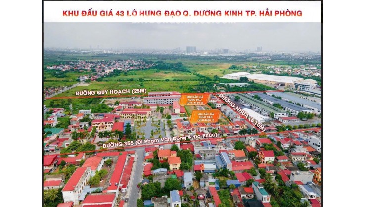 Bán đất khu đấu giá 43 lô trung tâm phường Hưng Đạo, Dương Kinh