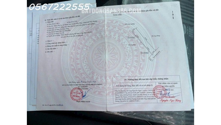 Bán đất Cẩm La, xã Thanh Sơn, huyện Kiến Thụy, Hải Phòng.