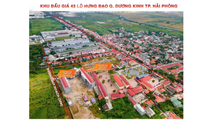 Bán đất khu đấu giá 43 lô trung tâm phường Hưng Đạo, Dương Kinh