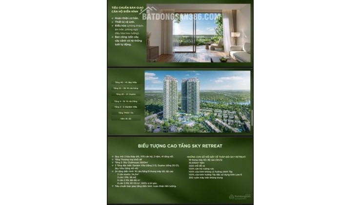 Bán căn hộ 3PN Eco Retreat giá tốt, có vườn mây siêu đẹp