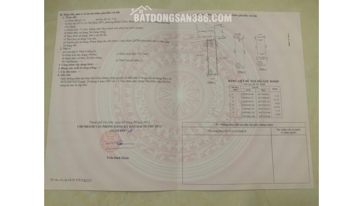 BÁN NHÀ THÀNH PHỐ THỦ ĐỨC, 71.2M2, SHR HOÀN CÔNG, CHỈ 5.9 TỶ. LH:0969128268