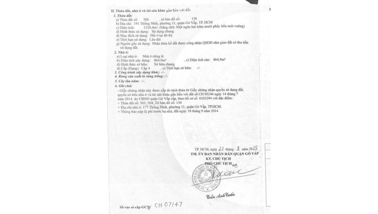 Bán Nhà Mặt Tiền 191-193 Thống Nhất, Thống Tây Hội