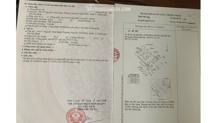 Bán Nhà Hẻm Xe Hơi 165/73 Nguyễn Thái Bình, P. Nguyễn Thái Bình, Quận 1
