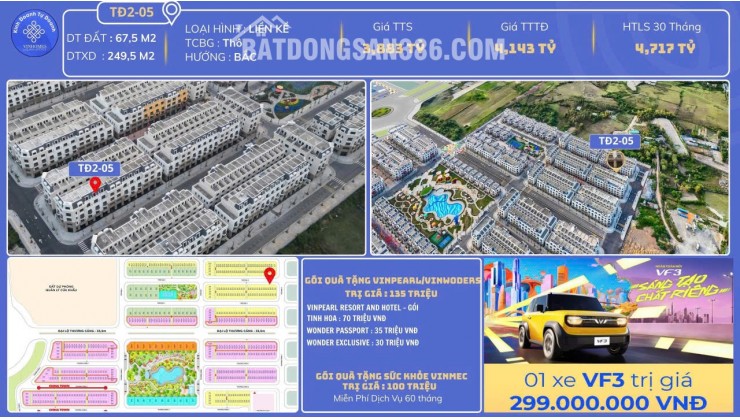MUA NHÀ VINHOMES TẶNG XE VINFAST - MONG CÁI , QUẢNG NINH