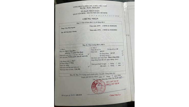 Bán Nhà Hẻm Xe Hơi 586/8 Cộng Hòa, P13, Tân Bình
