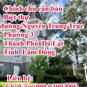 Chính chủ cần bán Biệt thự  Đường Nguyễn Trung Trực, Phường 3, Đà Lạt,Tỉnh  Lâm Đồng