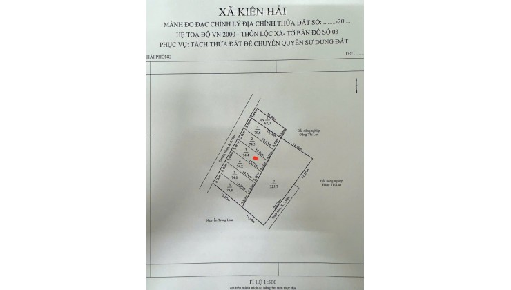 Bán đất F0 giá hiếm chỉ 1,3x tỷ – lô đẹp Lộc Xá, Kiến Thụy, Hải Phòng  ZALO 0567 222 555
