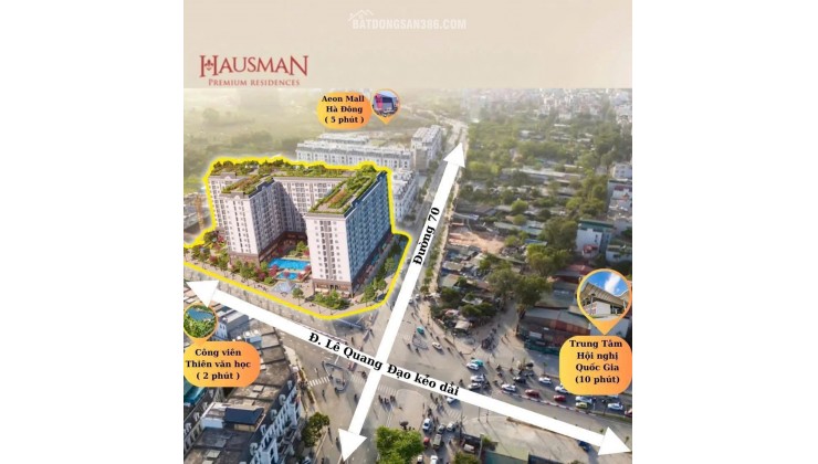 Căn ngoại giao tầng đẹp tại Hausman Premium Residences Đại Mỗ