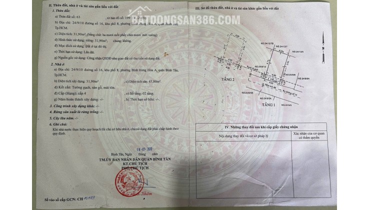 BÁN NHÀ KHU GÒ XOÀI GIÁP TÂN PHÚ, DT 4X8 NỞ HẬU 4.1, GIÁ CHỈ 3.57 TỶ. LH:0908693110.