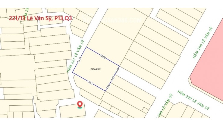 Bán Nhà Hẻm Xe Hơi 221/13 Lê Văn Sỹ, P13, Q3