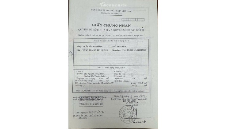 Chính Chủ Bán Mặt Tiền Nguyễn Trung Trực, Bến Thành, Q.1: (9x24m), 145 tỷ.