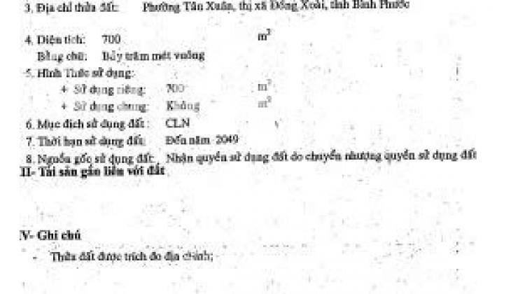 Chính Chủ Cần bán nhanh đất 700m² có nhà tạm tại TP. Đồng Xoài – Giá 6,3 tỷ