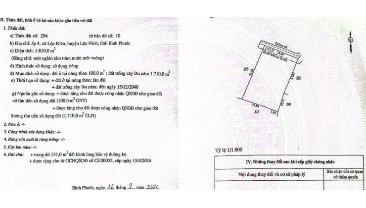CHÍNH CHỦ CẦN BÁN ĐẤT GIÁ TỐT TẠI-  LỘC NINH – BÌNH PHƯỚC