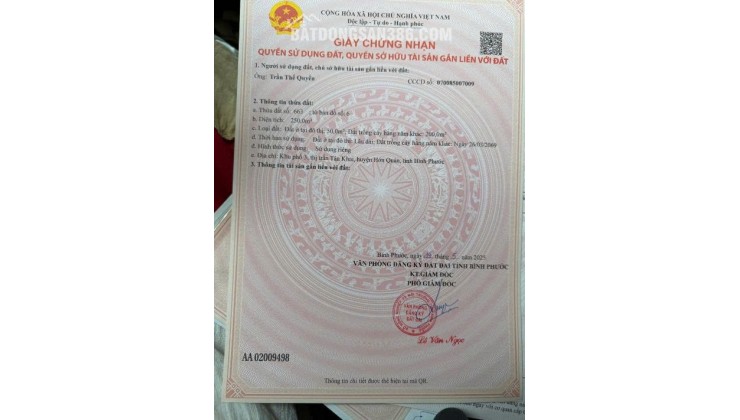  HÓT - CẦN BÁN LÔ ĐẤT KHU PHỐ 3 - HUYỆN HỚN QUẢN - TỈNH BÌNH PHƯỚC