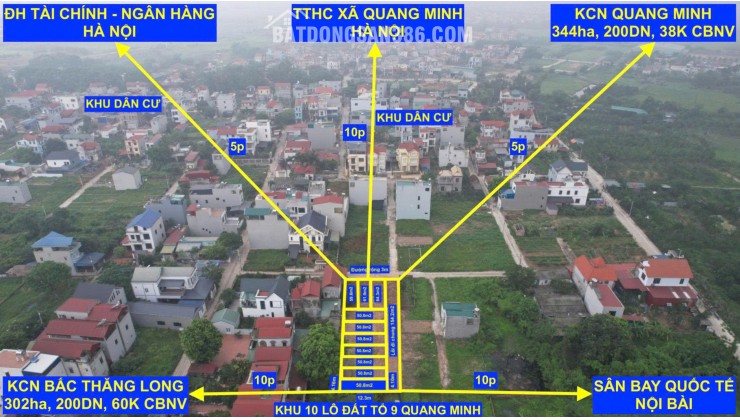 Chính chủ b.án 08 lô đất DT50m2/lô, gi.á F0 tại tổ 9, thôn Ấp Tre, xã Quang Minh